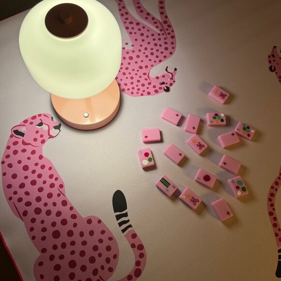 Bespoke Mahjong Flirty Pink Leopards Mahjong Game Mat - Picture 1 of 4